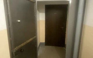 тамбурная дверь с замком и ручкой грибком